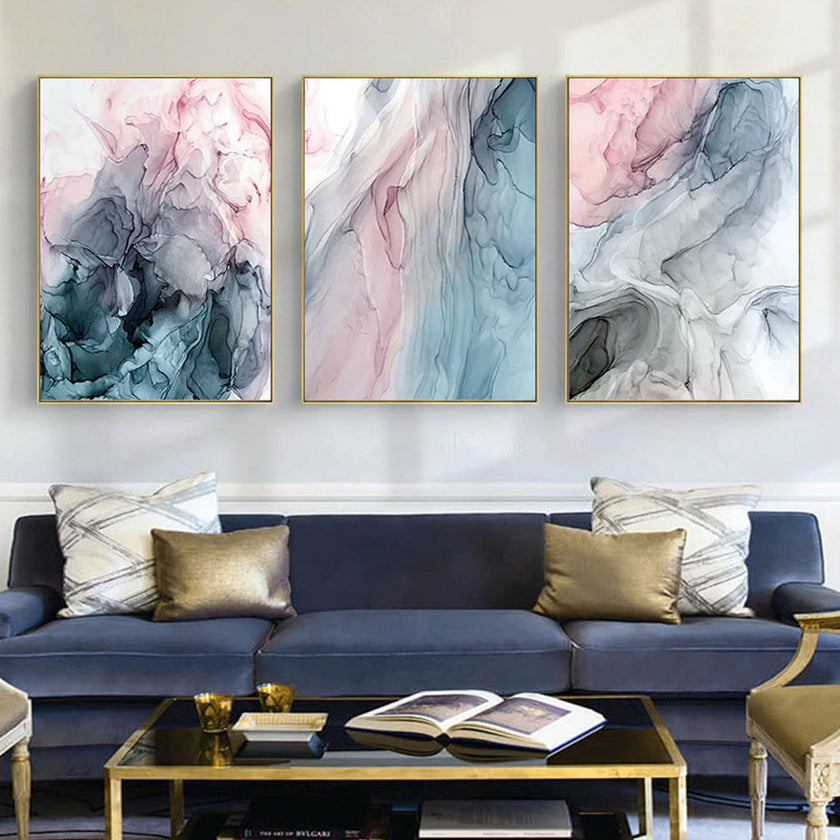 Wall Art prints - Colorful Ink Abstract  3 sets - Poster Prints -Canvas Prints