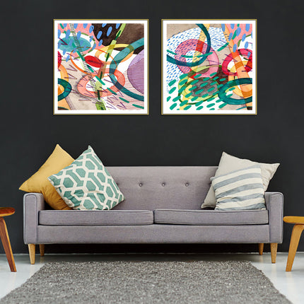 Wall Art - Colourful Loop (2 sets)- Canvas Prints-Poster Prints