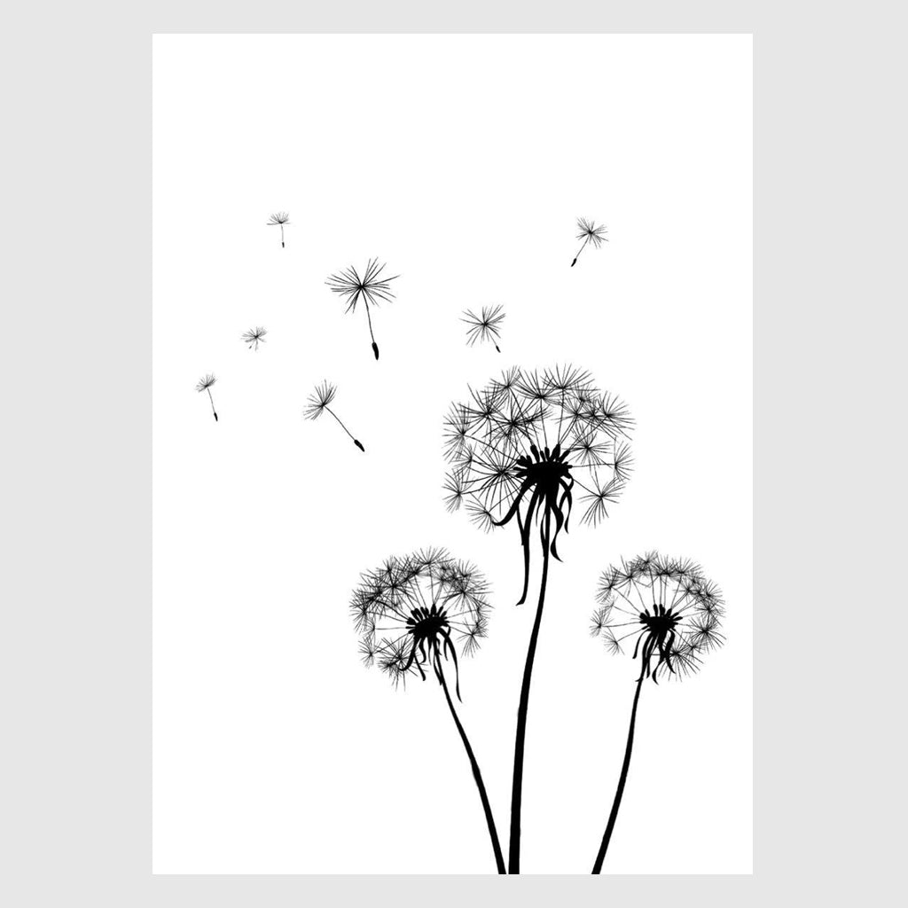 Botanical art prints - DANDELIONS ABSTRACT 3 - Canvas Prints - Poster Prints
