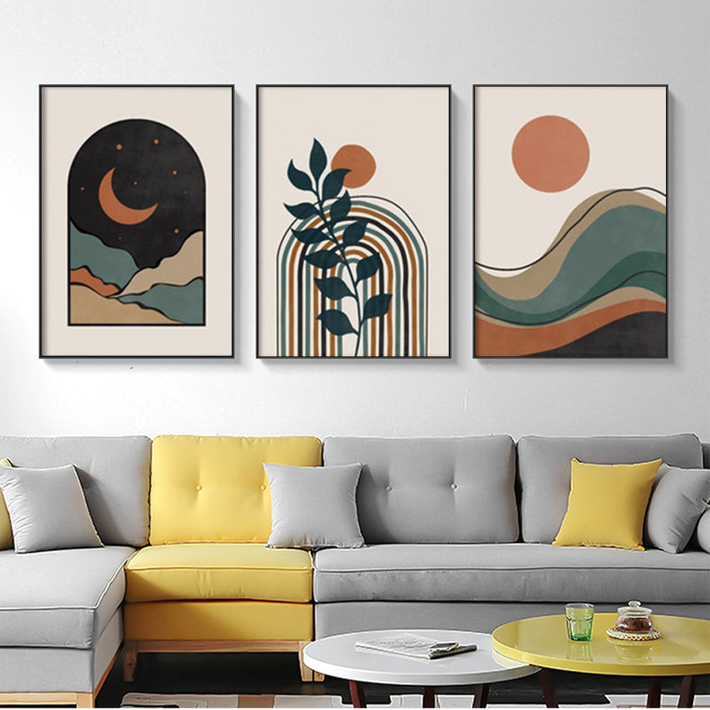 Wall Art - Abstract Dark Green ( 3 sets )- Poster Prints -Canvas Prints
