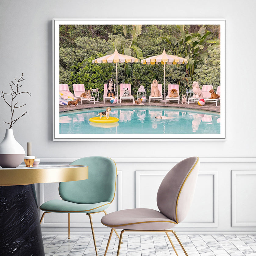 Wall Art - Dogs at Beverley Hills Hotel - Canvas Prints-Poster Prints