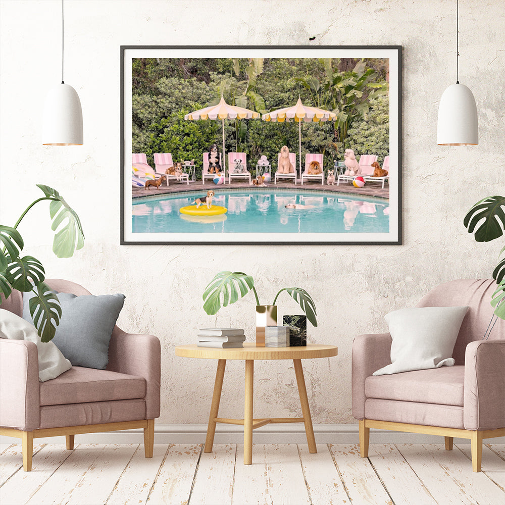 Wall Art - Dogs at Beverley Hills Hotel - Canvas Prints-Poster Prints