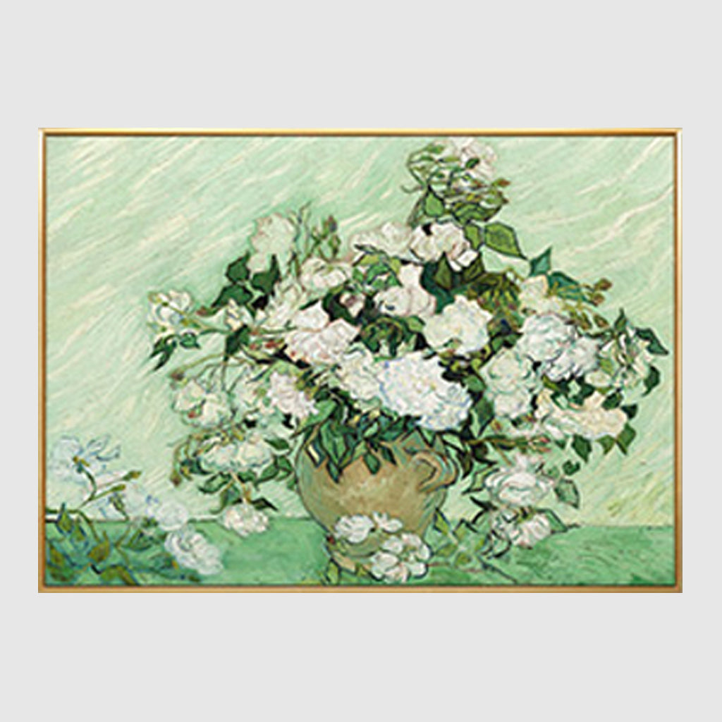 Botanicals Art - Print Wall Art - Van Gogh White Roses (Single) - Canvas Prints-Poster Prints