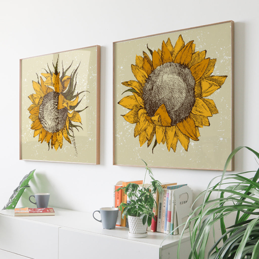 Flowers Art Prints -SUNFLOWERS -(2 sets)- Canvas Prints-Poster Prints