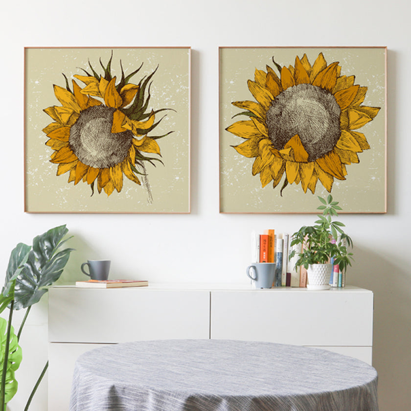 Flowers Art Prints -SUNFLOWERS -(2 sets)- Canvas Prints-Poster Prints