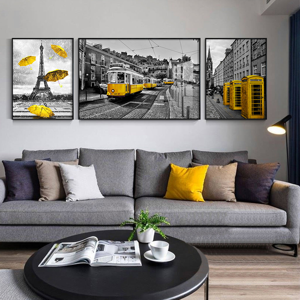 Fashion and cities Art - Print Wall Art - Paris Impression (3 sets) - Canvas Prints-Poster Prints