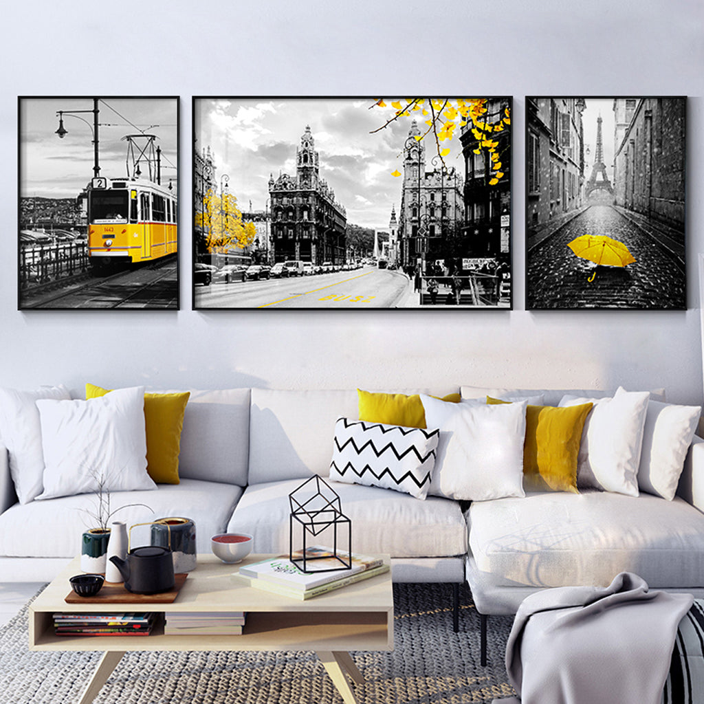 Fashion and cities Art - Print Wall Art - Paris Impression Tram (3 sets) - Canvas Prints-Poster Prints