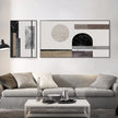 Black white Grey Silver Art - Print Wall Art - Abstract Circle and Square (2 sets) - Canvas Prints-Poster Prints