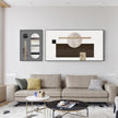 Black white Grey Silver Art - Print Wall Art - Abstract Circle and Square B (2 sets) - Canvas Prints-Poster Prints