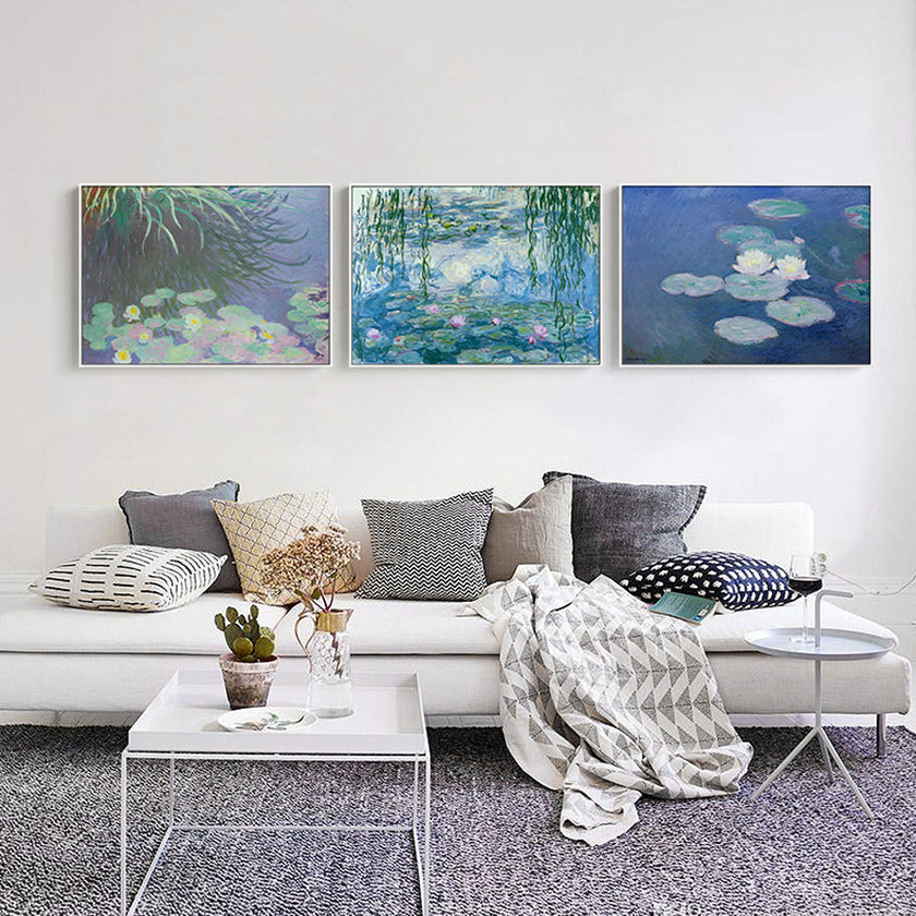 Wall Art - Japanese footbridge and waterlily (3 sets) - Canvas Prints-Poster Prints