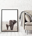 Wall Art - African Elephants - Canvas Print - Poster Print
