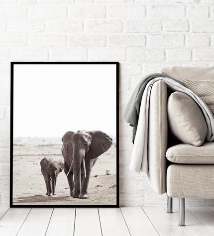 Wall Art - African Elephants - Canvas Print - Poster Print
