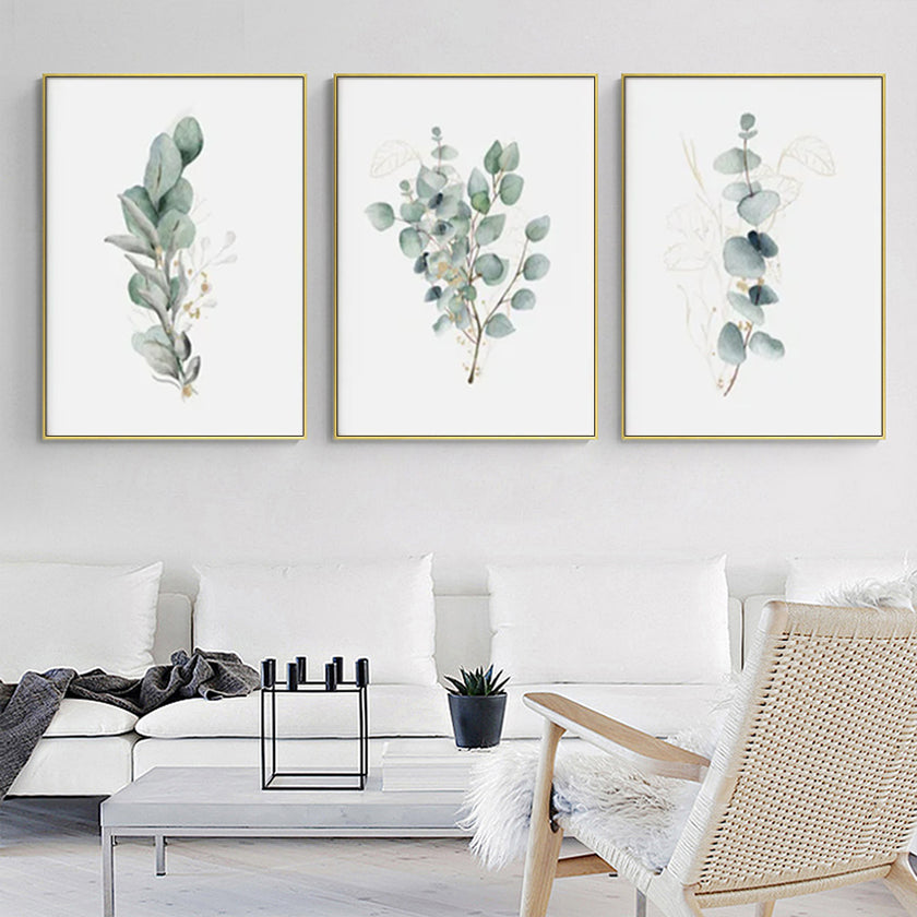 Wall Art  - Eucalyptus Plant 3 Sets - Poster Prints -Canvas Prints