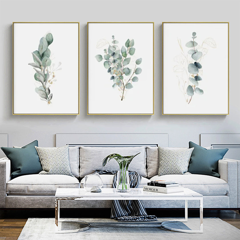 Wall Art  - Eucalyptus Plant 3 Sets - Poster Prints -Canvas Prints