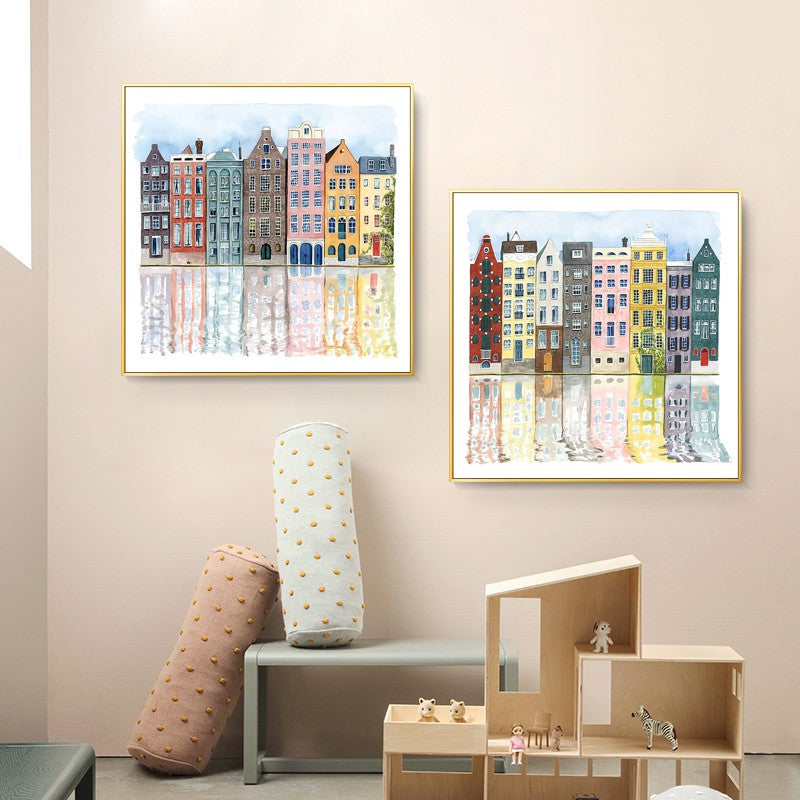 Wall Art Prints - European houses (2 sets)- Canvas Prints-Poster Prints