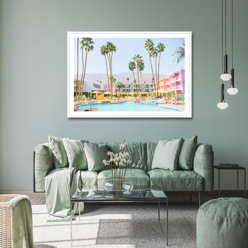Wall Art - Flamingo Pool - Canvas Prints-Poster Prints