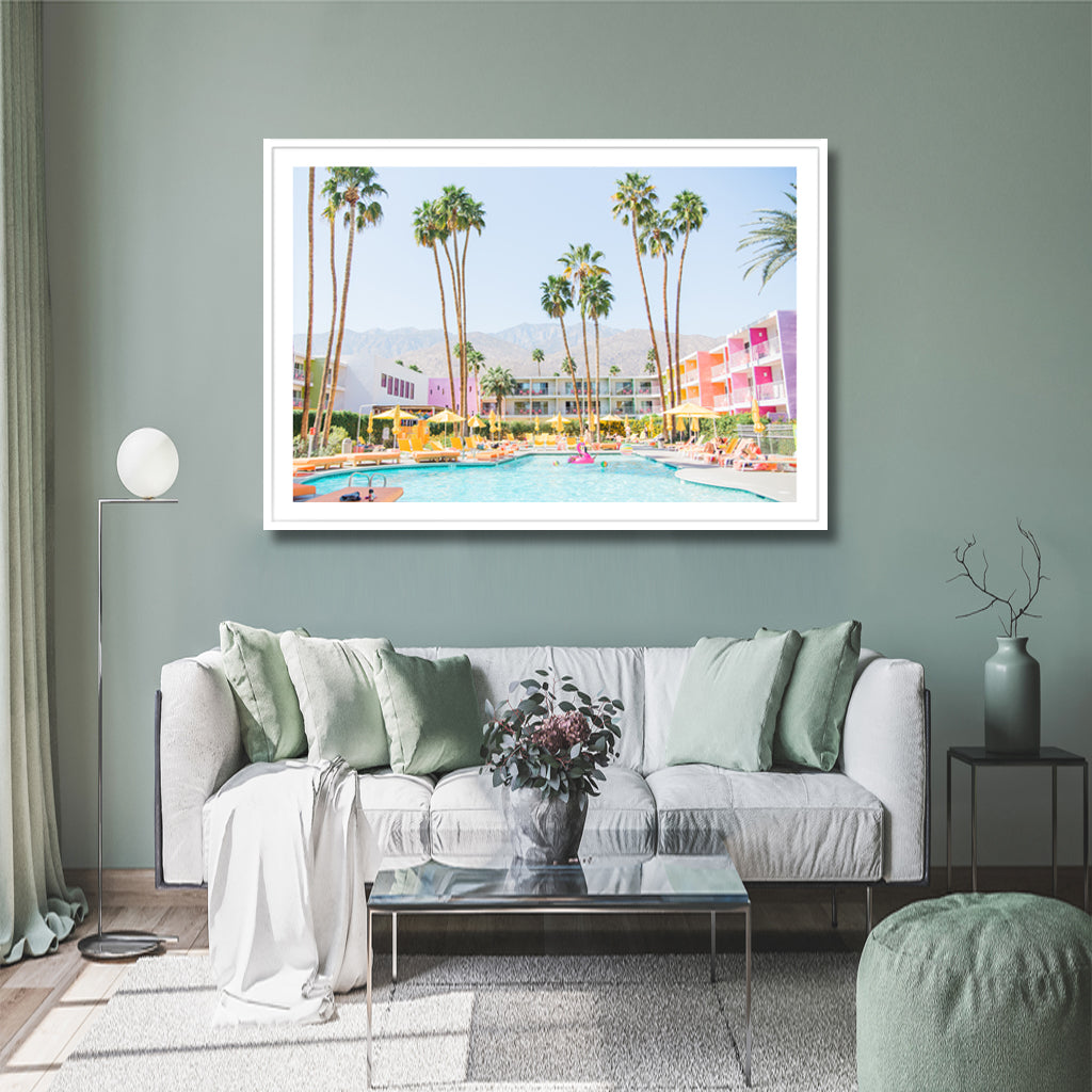 Wall Art - Flamingo Pool - Canvas Prints-Poster Prints
