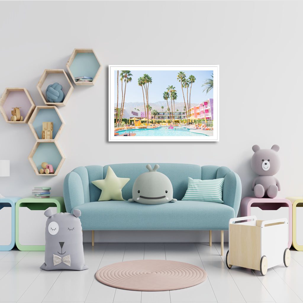 Wall Art - Flamingo Pool - Canvas Prints-Poster Prints