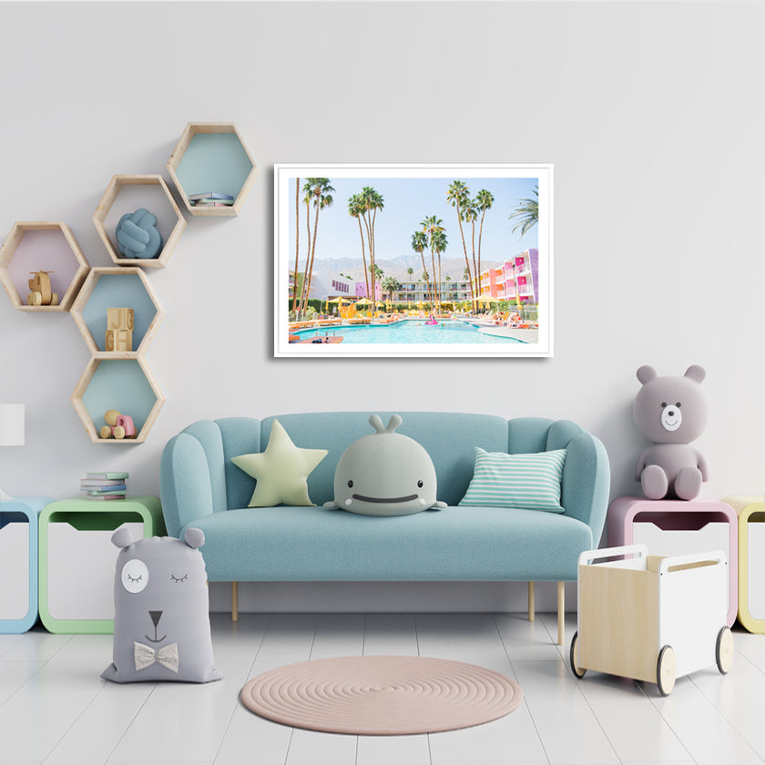 Wall Art - Flamingo Pool - Canvas Prints-Poster Prints
