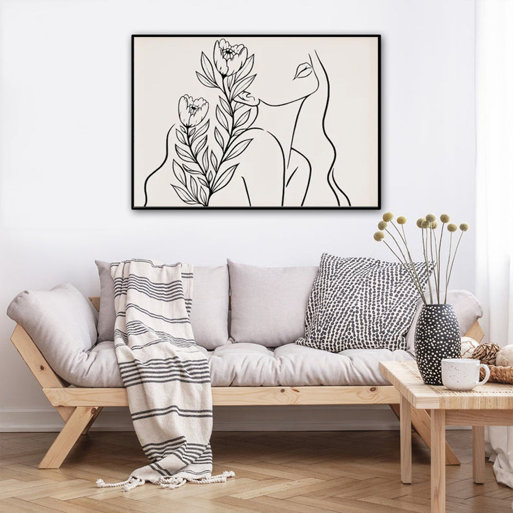 Wall Art - Face and Flowers - Canvas Prints-Poster Prints