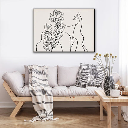 Wall Art - Face and Flowers - Canvas Prints-Poster Prints