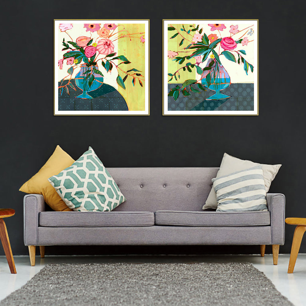 Wall Art - Fanciful Flowers (2 sets)- Canvas Prints-Poster Prints