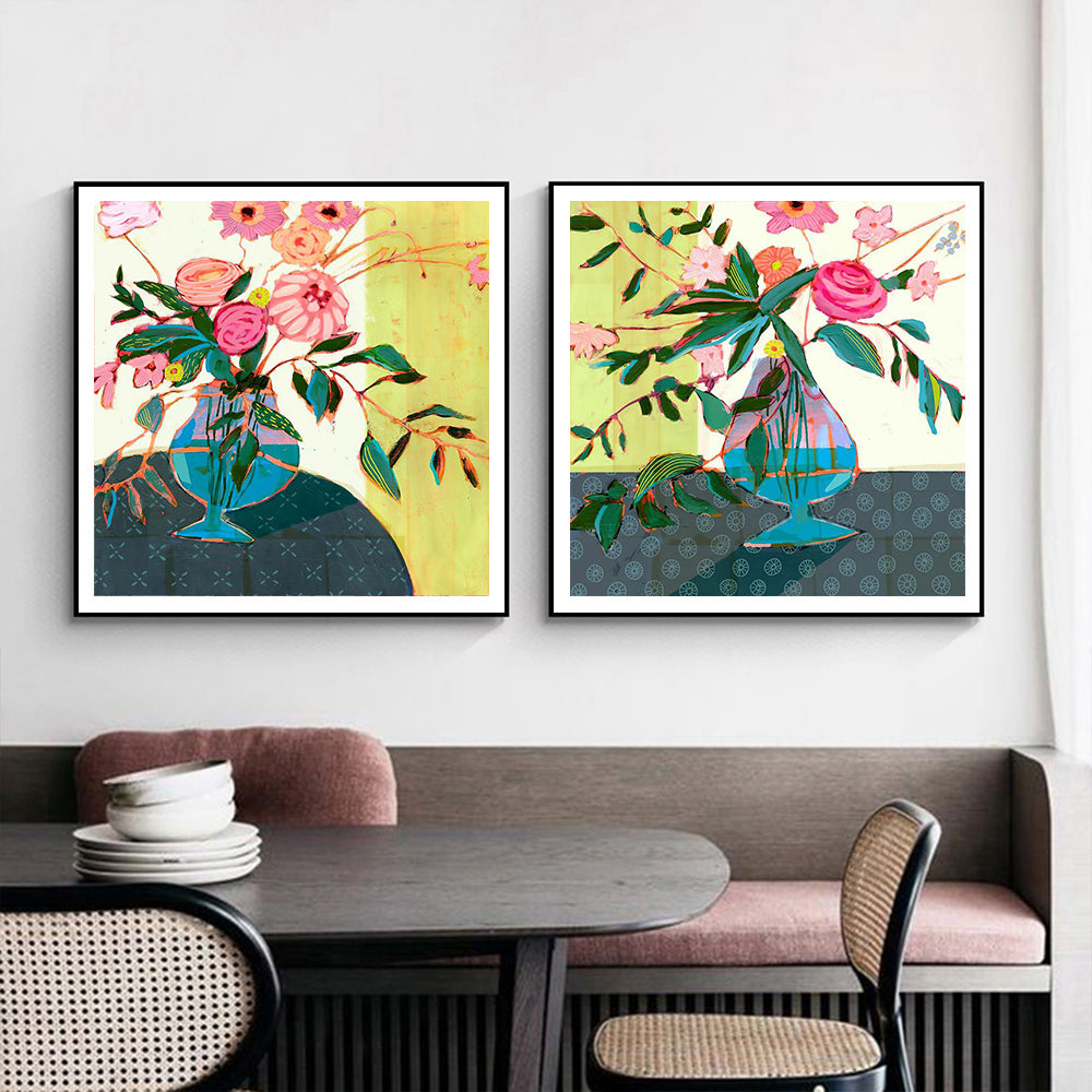 Wall Art - Fanciful Flowers (2 sets)- Canvas Prints-Poster Prints