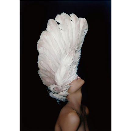 Figures Art - Print Wall Art - Feather girl left - Canvas Prints-Poster Prints
