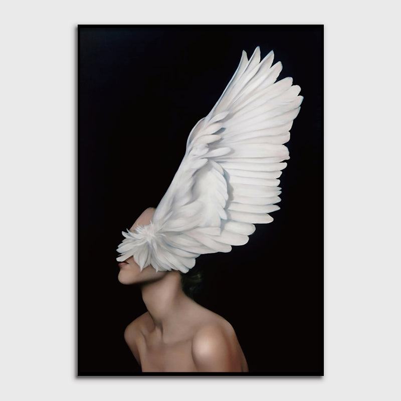 Figures Art - Print Wall Art - Feather girl right - Canvas Prints-Poster Prints
