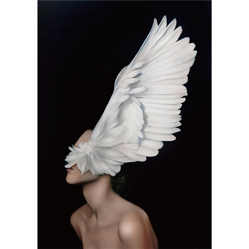 Figures Art - Print Wall Art - Feather girl right - Canvas Prints-Poster Prints