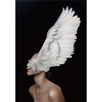 Figures Art - Print Wall Art - Feather girl right - Canvas Prints-Poster Prints