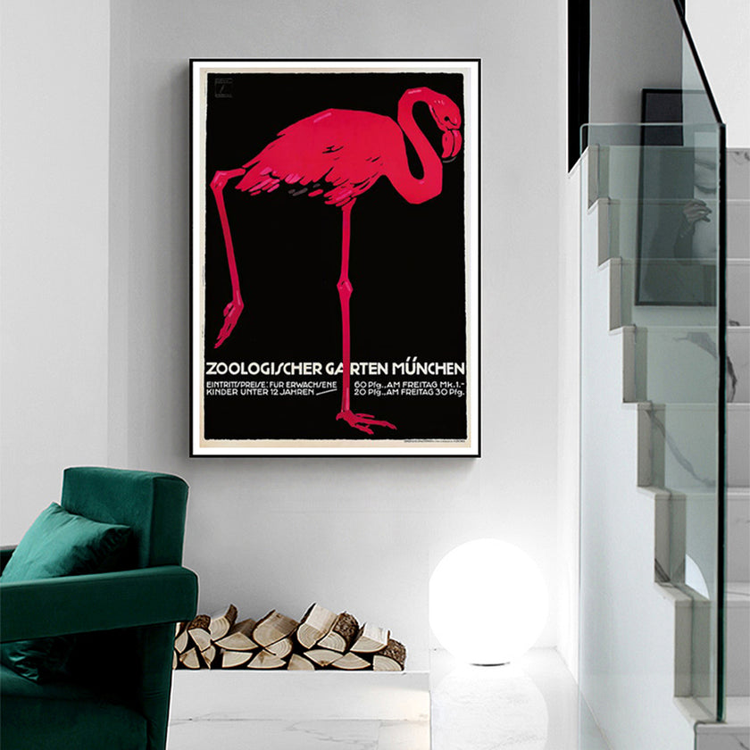 Wall Art - Flamingo By Ludwig Holwein - Canvas Prints-Poster Prints