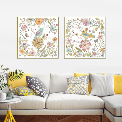 Wall Art - Floral birds (2 sets)- Canvas Prints-Poster Prints