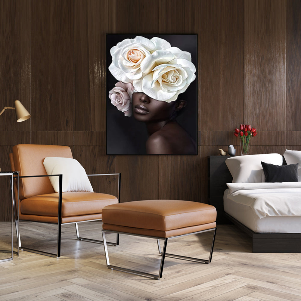 Wall Art - Flower African Woman - Canvas Prints-Poster Prints