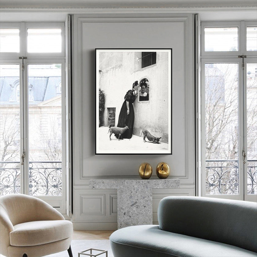 Wall Art - Frida Kahlo And Her Dogs - Canvas Prints-Poster Prints
