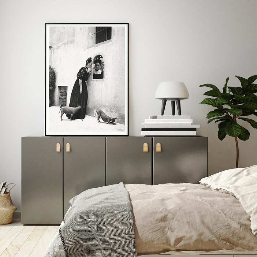 Wall Art - Frida Kahlo And Her Dogs - Canvas Prints-Poster Prints