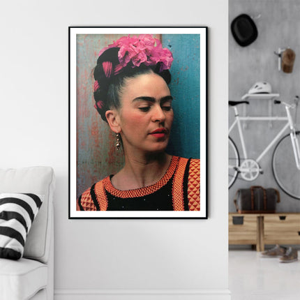 Wall Art - Frida Kahlo With Flower - Canvas Prints-Poster Prints