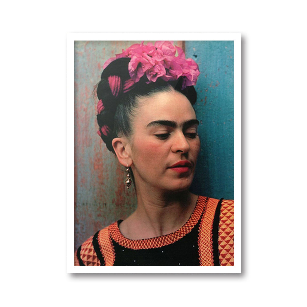 Wall Art - Frida Kahlo With Flower - Canvas Prints-Poster Prints