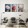 Wall Art - Girl With Floral ( 3 sets )- Poster Prints -Canvas Prints