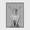 Colourful Art - Print Wall Art - Girl with gold horn 2 - Canvas Prints-Poster Prints