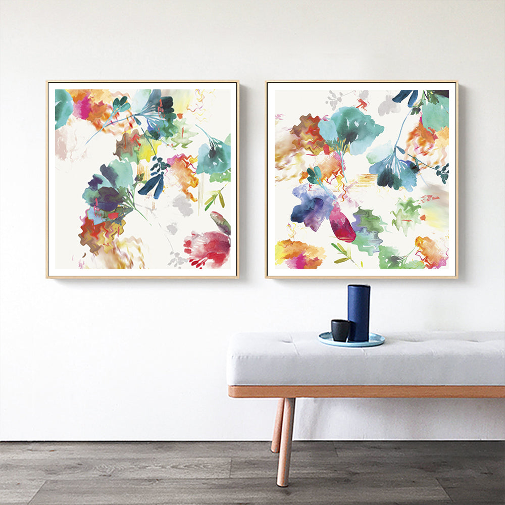 Wall Art - Glitchy Floral (2 sets)- Canvas Prints-Poster Prints
