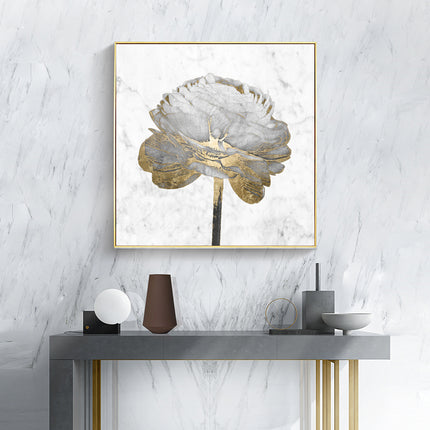 Wall Art - Gold And White Blossom On White (2 sets)- Canvas Prints-Poster Prints