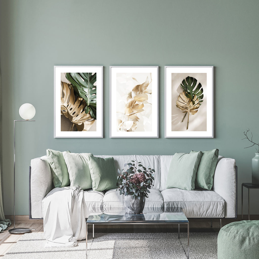 Wall Art - Monstera Leaves ( 3 sets )- Poster Prints -Canvas Prints