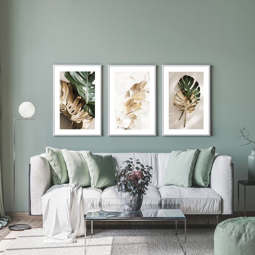 Wall Art - Monstera Leaves ( 3 sets )- Poster Prints -Canvas Prints