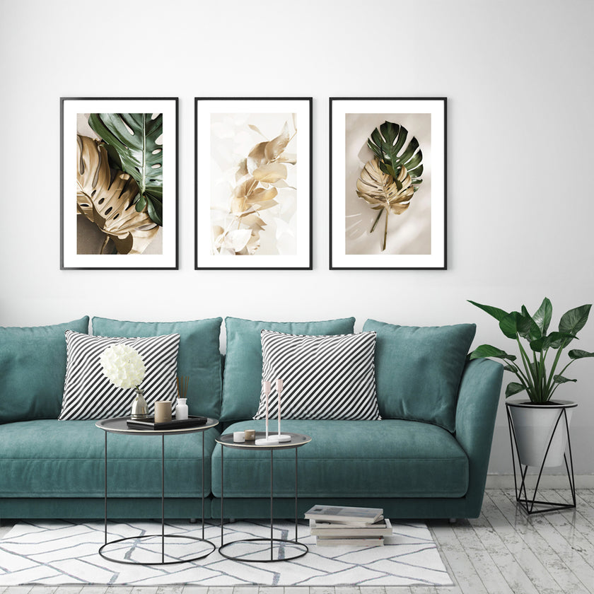Wall Art - Monstera Leaves ( 3 sets )- Poster Prints -Canvas Prints
