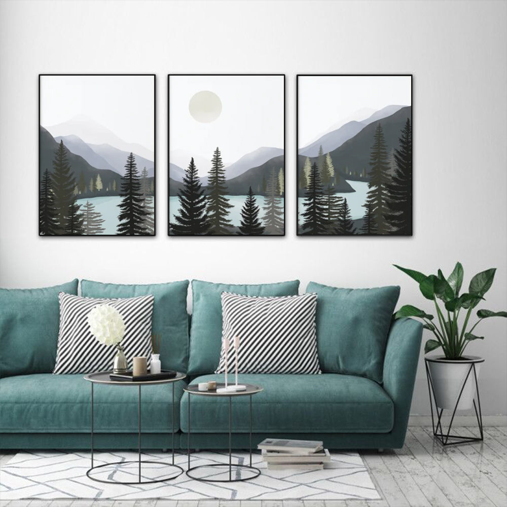 Wall Art - Gray Mountain (3 Sets) - Poster Prints -Canvas Prints