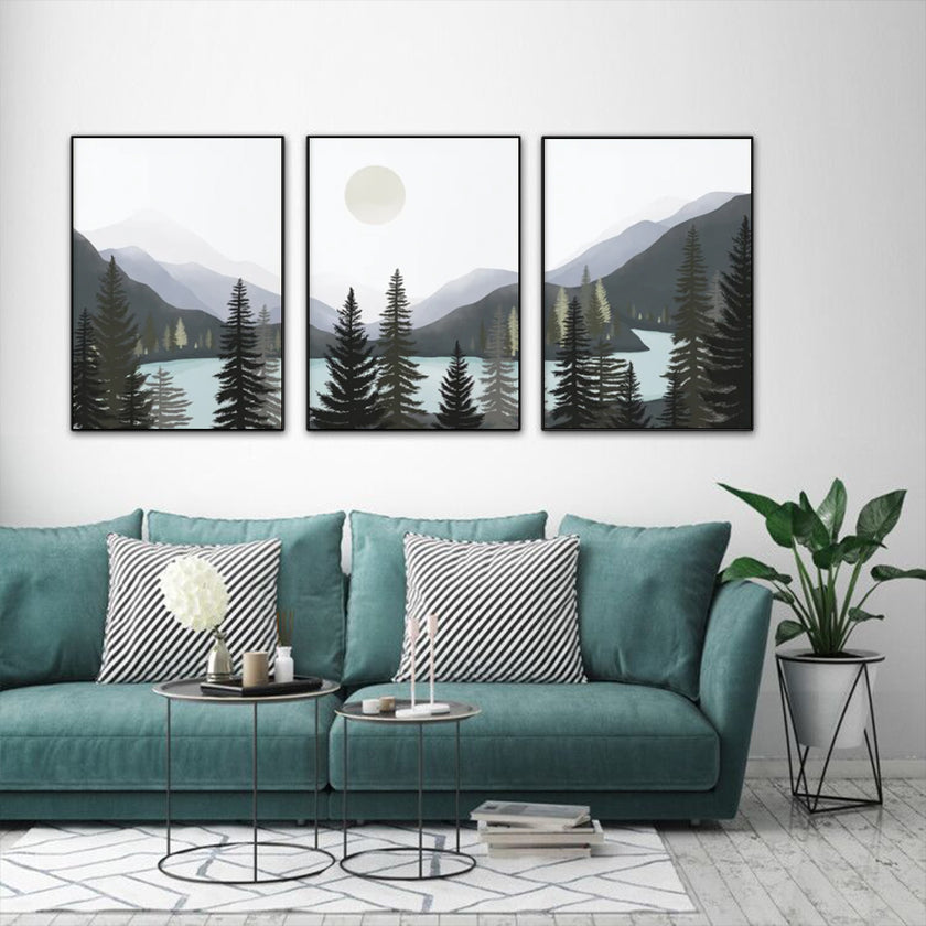 Wall Art - Gray Mountain (3 Sets) - Poster Prints -Canvas Prints