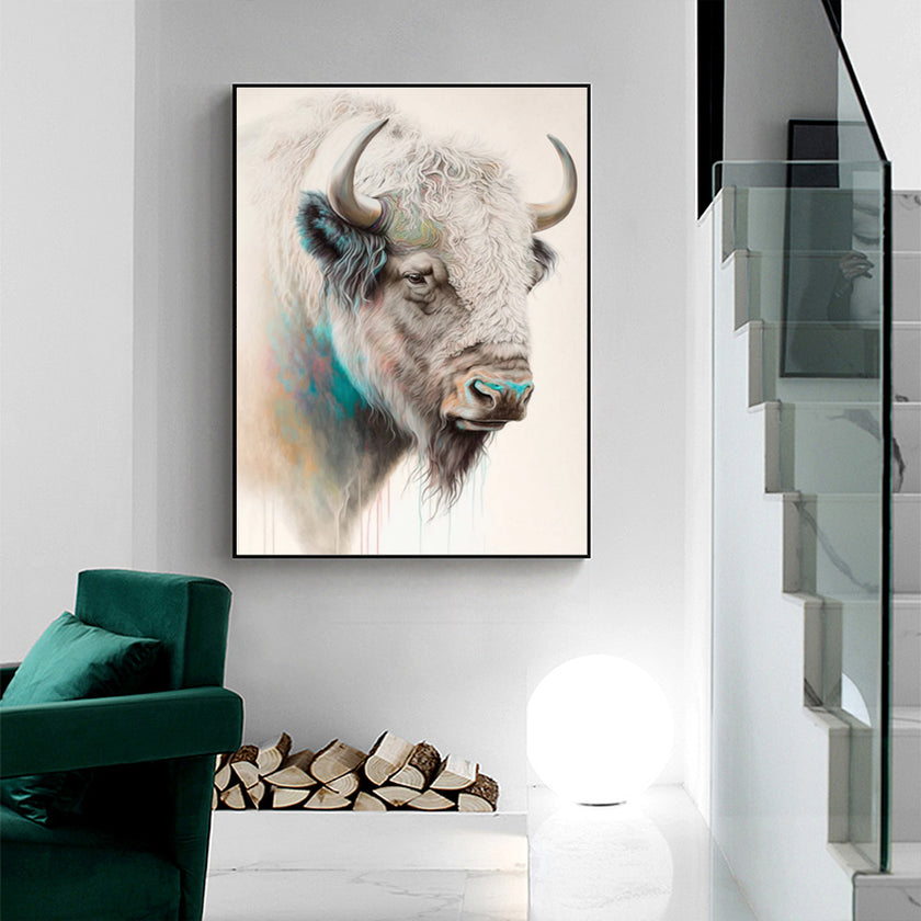 Wall Art - Great White Buffalo - Canvas Prints-Poster Prints