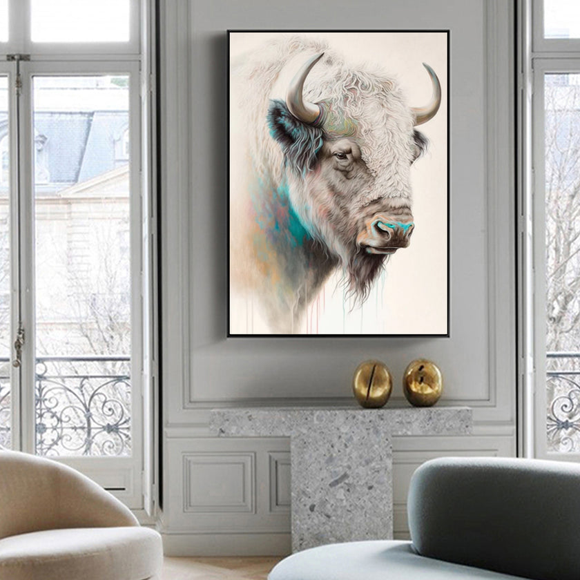 Wall Art - Great White Buffalo - Canvas Prints-Poster Prints