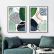 Wall art - Abstract Green and Navy (2 sets)- Canvas Prints- Poster Prints